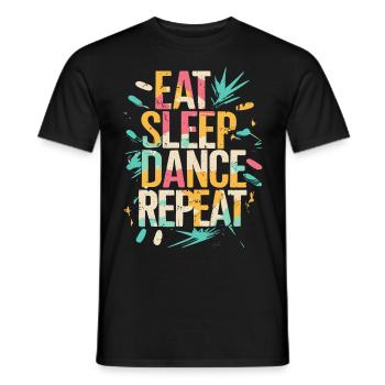 Eat Sleep Dance Repeat Typography - Men's T-Shirt - black - Front - AI Model Male 178 light (178cm)