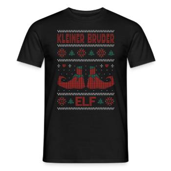 Ugly Christmas Weihnachtself Kleiner Bruder Elf - Männer T-Shirt - Schwarz - Vorne - AI Model Male 178 light (178cm)
