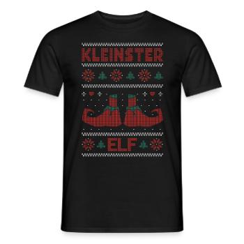 Ugly Christmas Weihnachtself Kleinster Elf Xmas - Männer T-Shirt - Schwarz - Vorne - AI Model Male 178 light (178cm)