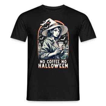 No Coffee No Halloween Morning Muffle Witch - Men's T-Shirt - black - Front - AI Model Male 178 light (178cm)