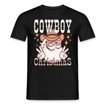 Cowboy Weihnachten - Männer T-Shirt - Schwarz - Vorne - AI Model Male 178 light (178cm)