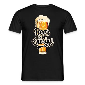 Beer is my Energy Beer Drinker Beer Lovers - Men's T-Shirt - black - Front - AI Model Male 178 light (178cm)