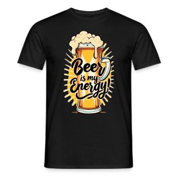 Beer is my Energy Beer Drinker Beer Lovers - Men's T-Shirt - black - Front - AI Model Male 178 light (178cm)