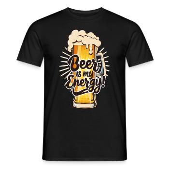 La bière est mon Energy Beer Drinker Beer Lovers - T-shirt homme - noir - Devant - AI Model Male 178 light (178cm)