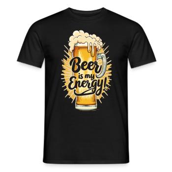 Beer is my Energy Beer Drinker Beer Lovers - Men's T-Shirt - black - Front - AI Model Male 178 light (178cm)