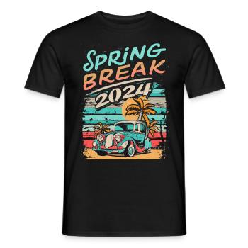 Spring Break 2024 Vacances Rétro Vintage - T-shirt homme - noir - Devant - AI Model Male 178 light (178cm)