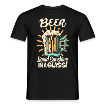Beer Liquid Sunshine in a Glass Beer Saying - Men's T-Shirt - black - Front - AI Model Male 178 light (178cm)