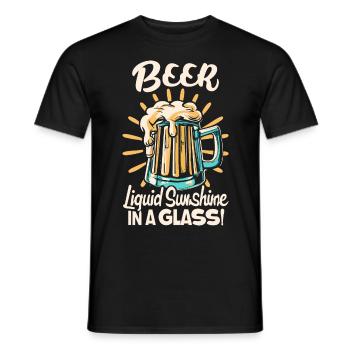 Bière liquide soleil dans un verre Dicton de bière - T-shirt homme - noir - Devant - AI Model Male 178 light (178cm)