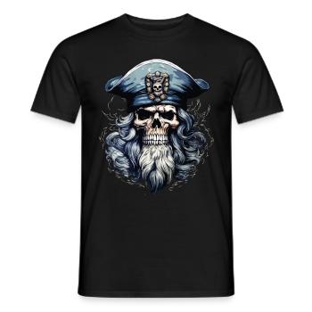 Sailor Skull Skull Captain Ahoy Ship - Men's T-Shirt - black - Front - AI Model Male 178 light (178cm)