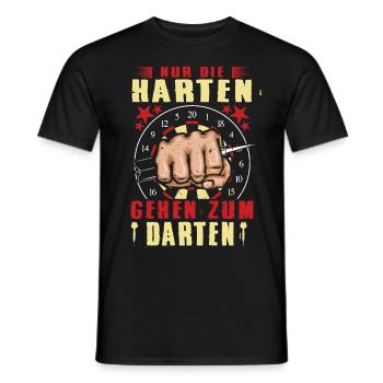 Nur Die Harten Gehen Zum Darten Dart Darts 180 - Männer T-Shirt - Schwarz - Vorne - AI Model Male 178 light (178cm)