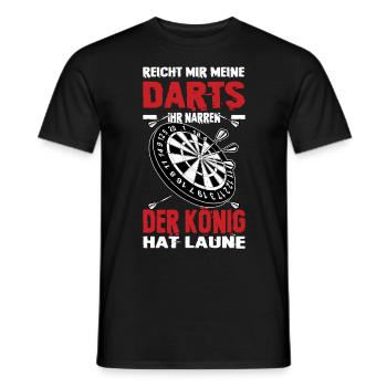 Reicht Mir Meine Darts Der König Hat Laune Dart - Männer T-Shirt - Schwarz - Vorne - AI Model Male 178 light (178cm)