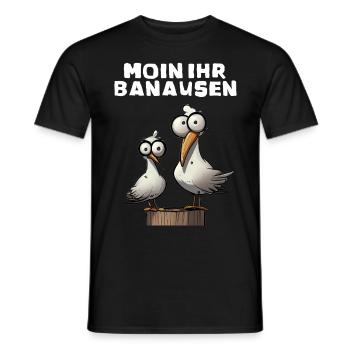 Geschenk Geschenkidee Spruch Moin Banausen - Männer T-Shirt - Schwarz - Vorne - AI Model Male 178 light (178cm)