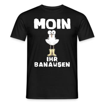 Moin | Begrüßung Norddeutschland Küste Norden - Männer T-Shirt - Schwarz - Vorne - AI Model Male 178 light (178cm)