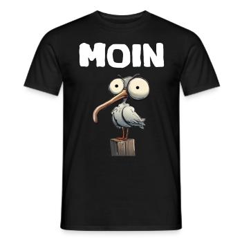 Moin Miesmuschel Möwe Geschenk Geschenkidee Spruch - Männer T-Shirt - Schwarz - Vorne - AI Model Male 178 light (178cm)