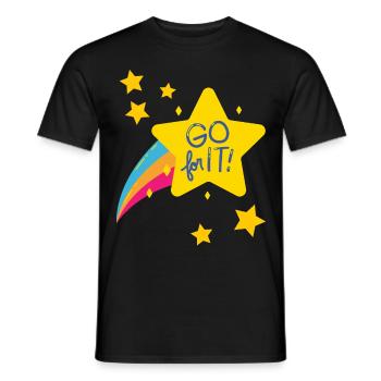 GO for it / Motivation zu mehr Mut / Geschenkidee - Männer T-Shirt - Schwarz - Vorne - AI Model Male 178 light (178cm)