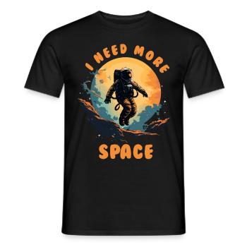 Astronaut I Need More Space - Men's T-Shirt - black - Front - AI Model Male 178 light (178cm)