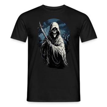 Spooky Halloween Grim Reaper Grim Reaper - Men's T-Shirt - black - Front - AI Model Male 178 light (178cm)