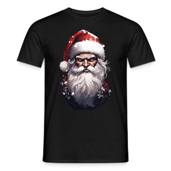 Bad Santa Ugly Christmas Santa Claus Gift - Men's T-Shirt - black - Front - AI Model Male 178 light (178cm)