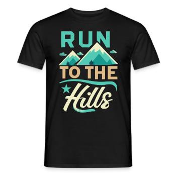 Run to the Hills Läufer Runner Jogger - T-shirt homme - noir - Devant - AI Model Male 178 light (178cm)
