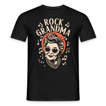 Rock Grandma Grandma Grandma Granny Music Lover - Men's T-Shirt - black - Front - AI Model Male 178 light (178cm)