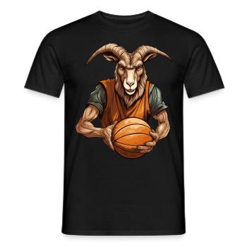 Basketball Ziege - Männer T-Shirt - Schwarz - Vorne - AI Model Male 178 light (178cm)