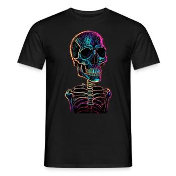 Bunter abstrakter Totenkopf - Männer T-Shirt - Schwarz - Vorne - AI Model Male 178 light (178cm)