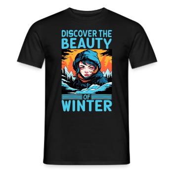Discover the Beauty of Winter Skifahrer Spruch - Männer T-Shirt - Schwarz - Vorne - AI Model Male 178 light (178cm)