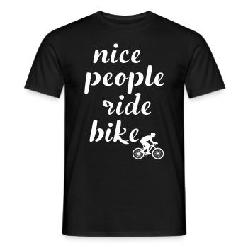 Nice People Ride Bike Cycling Saying Quote - Men's T-Shirt - black - Front - AI Model Male 178 light (178cm)