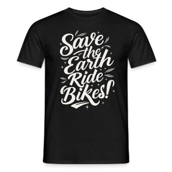 Sauvez la Terre Ride Bikes Cyclisme Dicton - T-shirt homme - noir - Devant - AI Model Male 178 light (178cm)