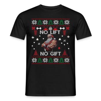 No Lift No Gift Fitness Weihnachten Geschenk Gym - Männer T-Shirt - Schwarz - Vorne - AI Model Male 178 light (178cm)