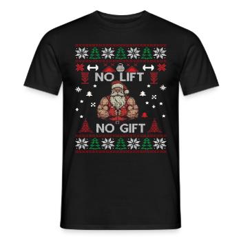 No Lift No Gift Fitness Weihnachten Geschenk Gym - Männer T-Shirt - Schwarz - Vorne - AI Model Male 178 light (178cm)