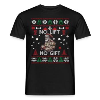 No Lift No Gift Fitness Christmas Gift Gym - Men's T-Shirt - black - Front - AI Model Male 178 light (178cm)
