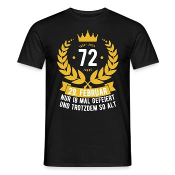 Schaltjahr 72 Jahre - Männer T-Shirt - Schwarz - Vorne - AI Model Male 178 light (178cm)