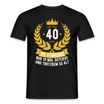 Schaltjahr 40 Jahre - Männer T-Shirt - Schwarz - Vorne - AI Model Male 178 light (178cm)