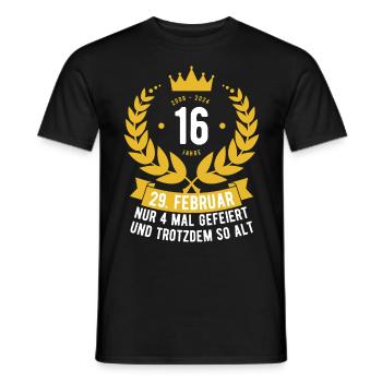 Schaltjahr 16 Jahre - Männer T-Shirt - Schwarz - Vorne - AI Model Male 178 light (178cm)