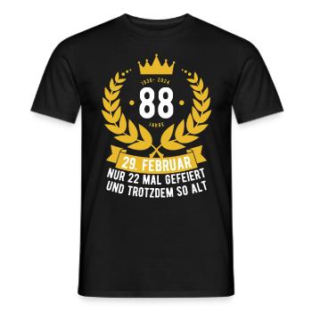 Schaltjahr 88 Jahre - Männer T-Shirt - Schwarz - Vorne - AI Model Male 178 light (178cm)