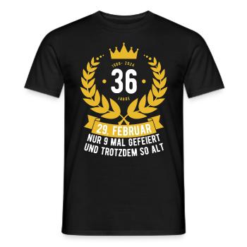 Schaltjahr 36 Jahre - Männer T-Shirt - Schwarz - Vorne - AI Model Male 178 light (178cm)