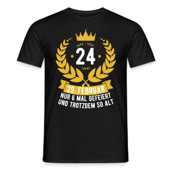 Schaltjahr 24 Jahre - Männer T-Shirt - Schwarz - Vorne - AI Model Male 178 light (178cm)