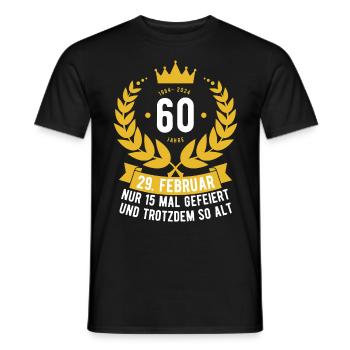 Schaltjahr 60 Jahre - Männer T-Shirt - Schwarz - Vorne - AI Model Male 178 light (178cm)