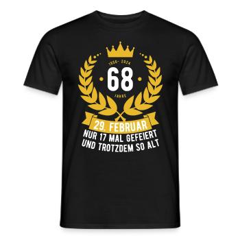 Schaltjahr 68 Jahre - Männer T-Shirt - Schwarz - Vorne - AI Model Male 178 light (178cm)