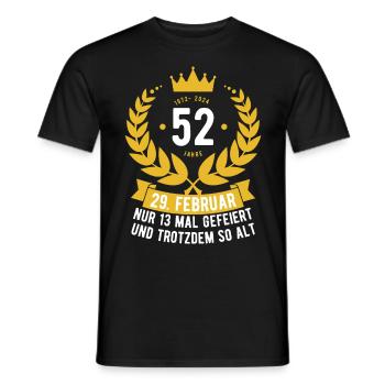 Schaltjahr 52 Jahre - Männer T-Shirt - Schwarz - Vorne - AI Model Male 178 light (178cm)