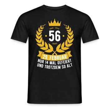 Schaltjahr 56 Jahre - Männer T-Shirt - Schwarz - Vorne - AI Model Male 178 light (178cm)