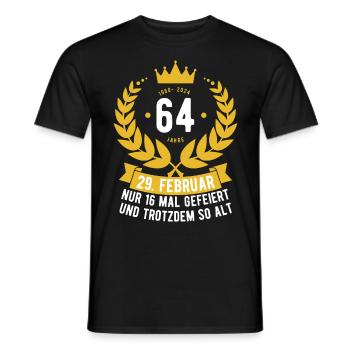 Schaltjahr 64 Jahre - Männer T-Shirt - Schwarz - Vorne - AI Model Male 178 light (178cm)