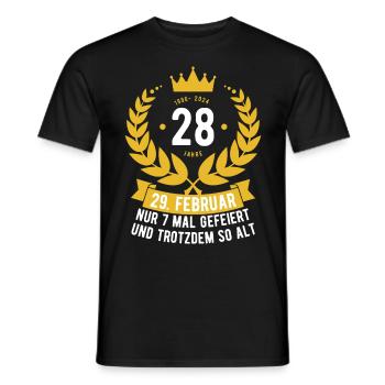 Schaltjahr 28 Jahre - Männer T-Shirt - Schwarz - Vorne - AI Model Male 178 light (178cm)