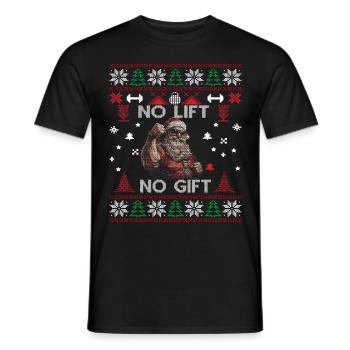 No Lift No Gift Fitness Christmas Gift Gym - Men's T-Shirt - black - Front - AI Model Male 178 light (178cm)