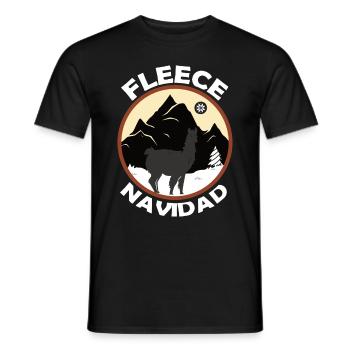 Fleece Feliz Navidad Llama Christmas Pixel - Männer T-Shirt - Schwarz - Vorne - AI Model Male 178 light (178cm)