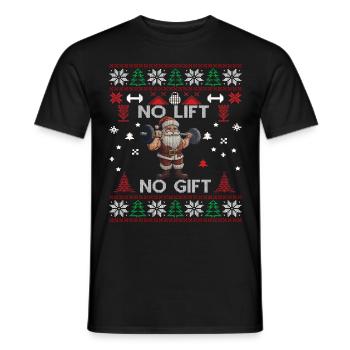 No Lift No Gift Fitness Weihnachten Geschenk Gym - Männer T-Shirt - Schwarz - Vorne - AI Model Male 178 light (178cm)