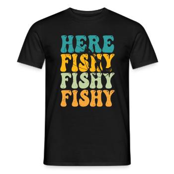 Fish Hunting Fishing Fishrod Fisherman - Männer T-Shirt - Schwarz - Vorne - AI Model Male 178 light (178cm)