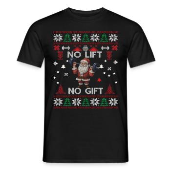 No Lift No Gift Fitness Weihnachten Geschenk Gym - Männer T-Shirt - Schwarz - Vorne - AI Model Male 178 light (178cm)
