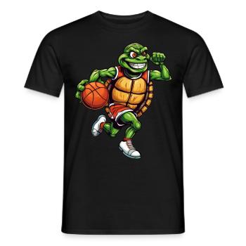 Basketball player turtle - Men's T-Shirt - black - Front - AI Model Male 178 light (178cm)
